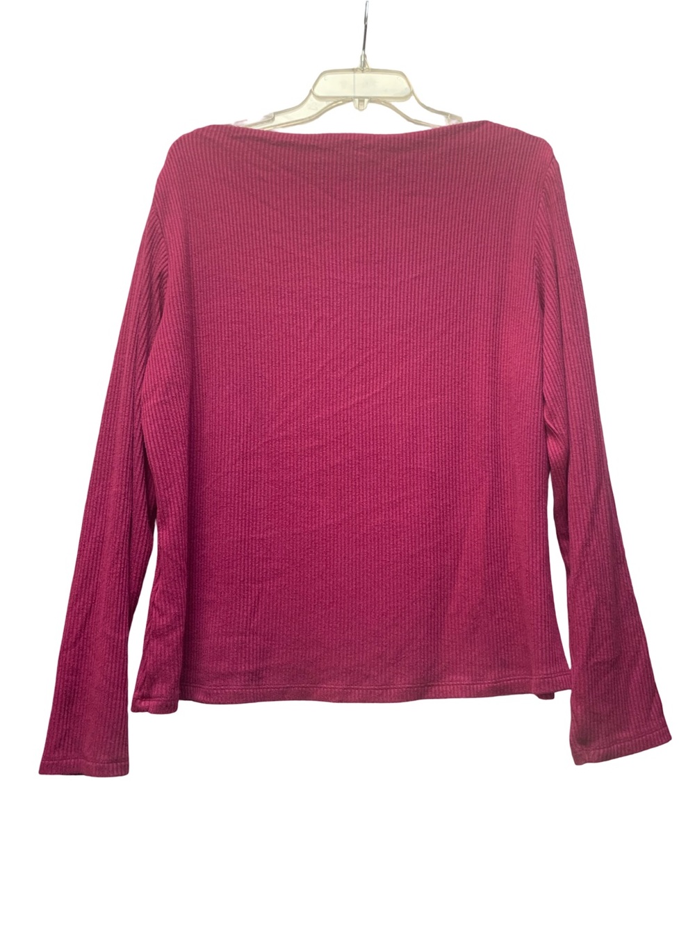 Banana Republic Ribbed Boatneck Long Sleeve Top - Raspberry - Picture 3 of 4